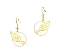 Music Dream Earrings and Angel Wings Ear Accessories Piano Eighth Note Jewelry for Sing Lover Musican Gifts, One Size, Stainless Steel, No Gemstone