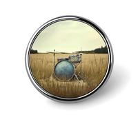 Music Drum in Field Badge Holder Exquisite Round Badge with Picture Pin DIY Button Badges Personalized Metal Button Pin Fashion Brooch Crafts Gifts Clothes Decorative Pins