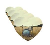 Music Drum in Field Car Air Fresheners Cards 4 Pcs Hanging Fragrance Scented Cards Long-Lasting Car Aromatherapy Tablets for Wardrobe Bathroom Car Interior Mirror Pendant Gifts