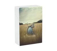Music Drum in Field Cigarette Case Normal Size 20 Capacity, Waterproof Anti-Crush Cigarette Holder Case, Push Open Travel Cigarette Box Smoking Accessories for Men Women Smoker