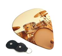 Music Drum in Field Guitar Plectrums, 6 Guitar Plectrums, Printed on both sides for Electric Guitar Bass Ukulele (0.46 mm 0.71 mm 0.96 mm)