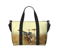 Music Drum in Field Printed Travel Duffel Bag Foldable Gym Duffel Bag Suitable for Travel Work Gym etc