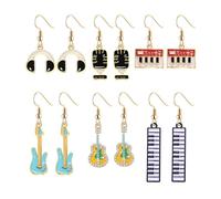 Music Earrings Musical Note Dangle Earrings Concert Party Rock and Roll Accessories for Music Lover, S, Metal, No Gemstone