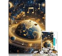 Music Earth 1000 Pieces Jigsaw Puzzles for Adults And Teens,Stress Reliever Difficult Challenge Deal As Gifts for The Whole Family (38x26cm)