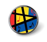 Music Elements Lapel Pin Brooches Round Fashion Brooch Pin Cute Button Badges Alloy Button Pins Enamel Pins Metal Pinback for Hat Shirt Clothing Bags
