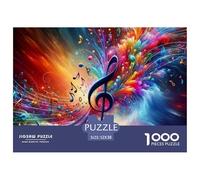 Music Explosion 1000 Pc Puzzle for Wall Decor - Musical Note Floral Dream Painting Inch Suitable for Decompression And Wall Decor for Adults52x38cm/1000pcs