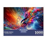 Music Explosion 1000 Piece Puzzle - Musical Note Floral Dream Painting Puzzles for Adults Educational Game Jigsaw Puzzle Fun Present for Home38x26cm/1000pcs