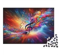 Music Explosion Jigsaw Puzzles 1000 Piece Recycled Paper for Adults Adult Jigsaws Fun Challenging Family Game Great Gift Idea for Women Gifts for Men 52x38cm/1000pcs