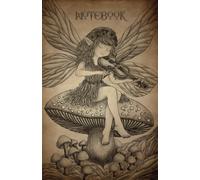 ‘Music Faerie’ Fantasy Art - Lined Notebook: 100 cream pages - Cover art from original pencil and fineliner drawing by Ellie Spencer Artist