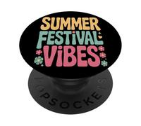 Music Festival Arts Literary Groovy Vintage 1960s 1970s PopSockets Adhesive PopGrip
