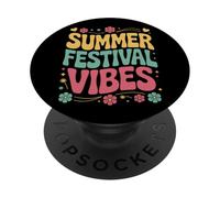 Music Festival Arts Literary Groovy Vintage 1960s 1970s PopSockets Adhesive PopGrip