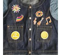 Music Festival Iron-On Patches, 8 Piece Decorative Set with Rainbow, Sun, Guitar, Musical Notes, Life is Great Designs, Embroidered Appliques for Clothing and Crafts