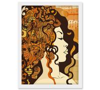 Music Festival Retro Illustration Boho Poster Artwork Framed Wall Art Print A4 Artery8 White One Size