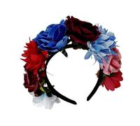 Music Festival Rose Flower Headband For Women And Girl Cosplay Costume Headpiece Wedding Bridal Hairhoop Party Supply Bridal Hair Accessories