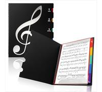 Music File Folder A4 Music Sheet Folder Waterproof Pocket Display Book 20 Pockets/40 Pages Presentation Folder A4 Tabs Music Sheet Chorus Folder for Musical Score Paper Drawing Paintings Photos
