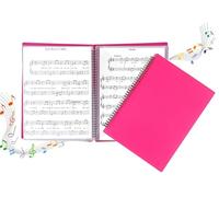 Music File Folder Paper Document Storage Holder Bag Spiral Binder Music File Folder Double Side Sheet Musical Folders Blank Plastic Concert Choral Folder (Pink)