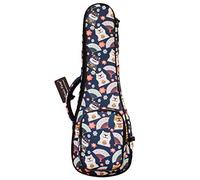 MUSIC FIRST Cute Cartoon 'Shiba Inu and Sakura' Dog Ukulele Case, Fit for 21 Inch Soprano Ukulele, Blue