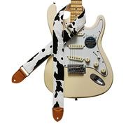 Music First - Original design Ukiyo-e style electric guitar strap with auspicious clouds, Dairy Cow, free size
