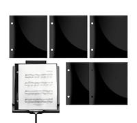 Music Folder - 6 Piece A4 Sheet Music Organizer for Choirs, Easy Access with Storage Function, Display Book for Artwork Photo Documents, Black, Portable Use, 7.48x6.5 inches