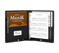 Music Folder - A4 Music Folder PU Leather | Document Organizer Folder for Performance School Office Band Choir Travel Meeting Room Presentation Business Folder 13x10 Inch (33x25cm), 1 Piece, Black