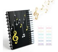 Music Folder for Sheet Music A4, Choir Folder Black for Labelling, 60 Pages Music Sheet Folder, Waterproof Ring Binder, Music Sheet Folder for Piano, Guitar, Violin with 24 Index Labels