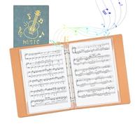 Music Folder, Sheet Music Folder for Piano with Non-Reflective Pockets, 40 Pages A4 Size Writable Music Sheet Holder, Leather Choir Folder for Musicians Performance, Band, Painting, Rehearsal - Cyan