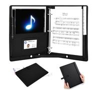 Music Folders for Sheet Music, Sheet Music Folder for A4 Piano Sheet Music, Ring Binder with Hand Strap and Pen Holder, Choir & Sheet Music (Holds up to 220 Sheets)