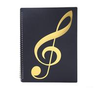 Music For Score Folder for A4 Sheets, 40 Page Capacity, Flexible & Water-Resistant Sheet Protector for Musicians, Transparent Film with Secure Grip, Compatible with Music Books and Song Sheets(GOLD)