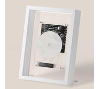 Music Frame Cd Player, Wall Mountable Cd Player Frame Decorative, Dual Play Mode, LED Digital Display, W/Remote Control, for Home/corridor/Office/Wall Decor (white)