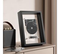 Music Frame Cd Player, Wall Mountable Cd Player Frame Decorative, Dual Play Mode, LED Digital Display, W/Remote Control, for Home/corridor/Office/Wall Decor (black)