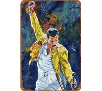 Music Freddie Mercury Plaque Poster Metal Tin Sign 8" x 12" Vintage Retro Wall Decor