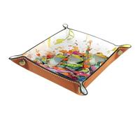 Music Frog Portable Folding Dice Rolling Tray, Microfiber Leather Dice Holder for Dice Games Like RPG, DND and Other Table Game
