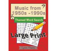 Music from 1950s - 1990s Themed Word Search: Large Print