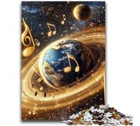 Music Galaxy Earth Puzzles for Teenagers 1000 Pieces,Help The Brain Exercise Addictive Toys to Cultivate Patience Suitable for Couples (38x26cm)