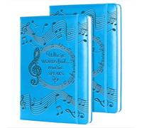Music Gift 2 PCS Blank Sheet Music Notebook Where Words Fail Music Speaks Gift Manuscript Paper Notebook (2pcs Music -Light Blue)