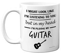 Music Gifts for Guitarists Players, Funny Novelty Musicians Presents, Mug | In My Head I'm Playing My Guitar, Music Gifts for Guitarists Players, Funny Novelty Musicians Presents