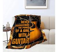 Music Gifts Guitar Blanket Rock and Roll Throw Blankets Cozy Fleece Flannel Blanket Soft Warm Plush Lightweight Blanket Guitar Gifts for Men Women Boys Girls Adults Kids for Couch Sofa Bed 40"X50"