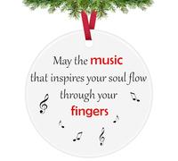 Music Gifts Musical Christmas Ornaments Music Lover Gift Inspirational Gifts for Music Teacher Student First Day of School Gifts Music Party Favors Musicians Player Ceramic Ornament