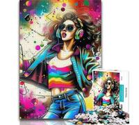 Music Girl 1000 Piece Jigsaw Puzzles for Adults & Teens,Brain Intelligence Challenge Addictive Toys for Home Decoration (50x75cm)