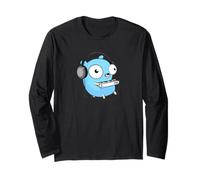 Music Gopher Tee - Fun Programmer Developer GO Lang Logo Long Sleeve T-Shirt