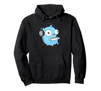 Music Gopher Tee - Fun Programmer Developer GO lang Logo Pullover Hoodie