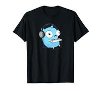 Music Gopher Tee - Fun Programmer Developer GO lang Logo T-Shirt