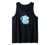 Music Gopher Tee - Fun Programmer Developer GO Lang Logo Tank Top