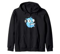 Music Gopher Tee - Fun Programmer Developer GO lang Logo Zip Hoodie