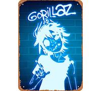 Music Gorillaz Neon 3 Poster Metal Tin Sign 8In X 12In Vintage Retro Wall Decor, 8X12 In