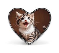 Music Graffiti Style Fashion Heart Brooch Pins Lightweight Enamel Lapel Pin for Women Men, Hat Bag Jacket Clothing Accessory Jewelry Gift, cute happy kitten, Love form