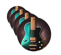 Music Green Guitar Car Air Freshener Cards for Women Men 4 Pack Cute Car Accessories Long Lasting Scent Car Diffuser Hanging Auto Aromatherapy Tablets Car Fresheners Gifts