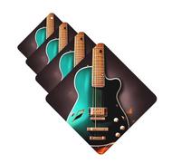 Music Green Guitar Car Air Freshener Cards for Women Men 4 Pack Cute Car Accessories Long Lasting Scent Car Diffuser Hanging Auto Aromatherapy Tablets Car Fresheners Gifts