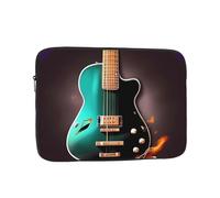 Music Green Guitar Laptop Case 10 inch, Shockproof Protective Computer Sleeve Cover Water Resistant Laptop Bag Carrying Tablet Cover Briefcase Handbags Gifts for Men Women