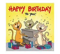 Music Greeting Card - Funny Birthday Card with Colourful Motif - Matching Saying & Inside - Includes Envelope - 17cm x 16.5cm